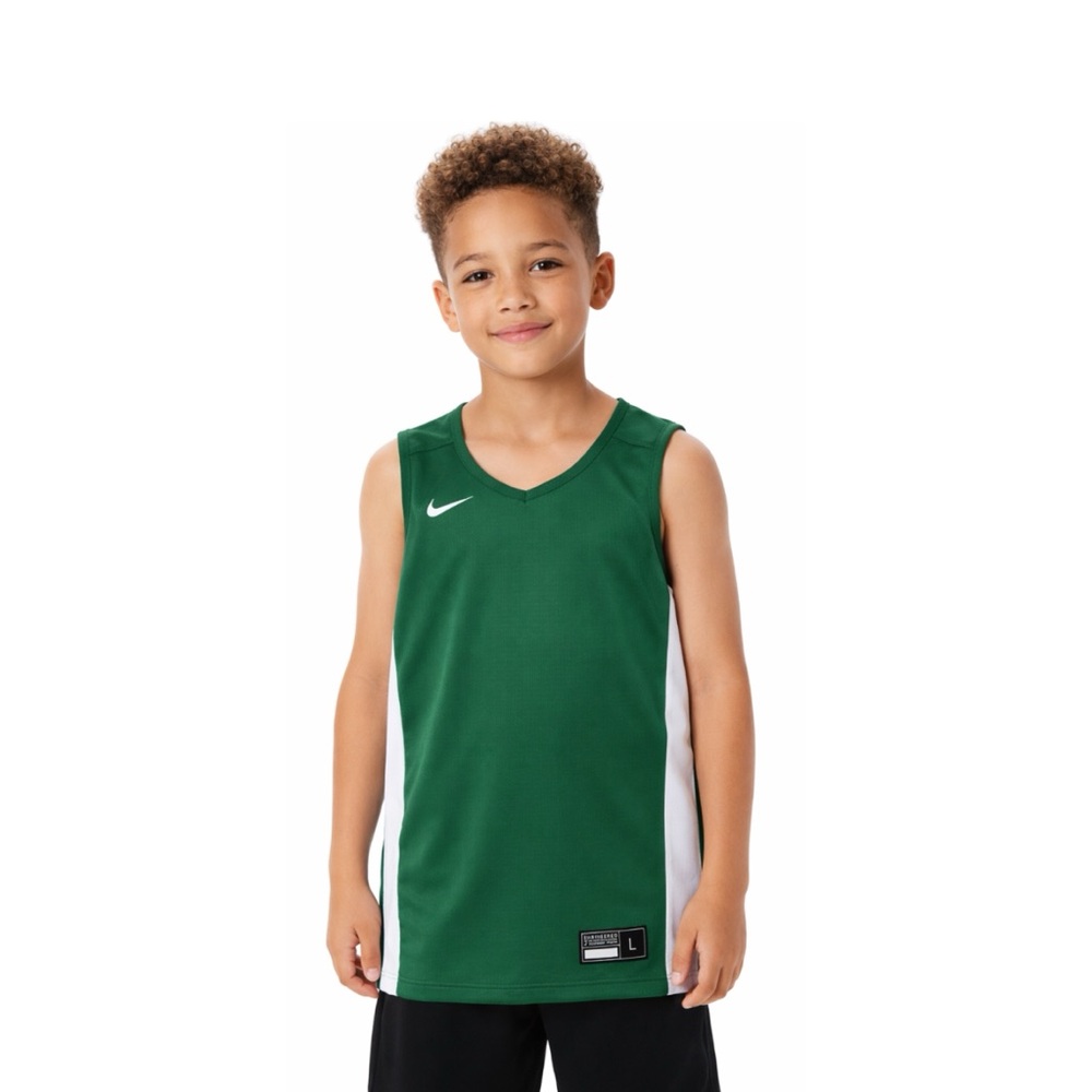 Nike Kids Green Sleeveless Basketball Jersey